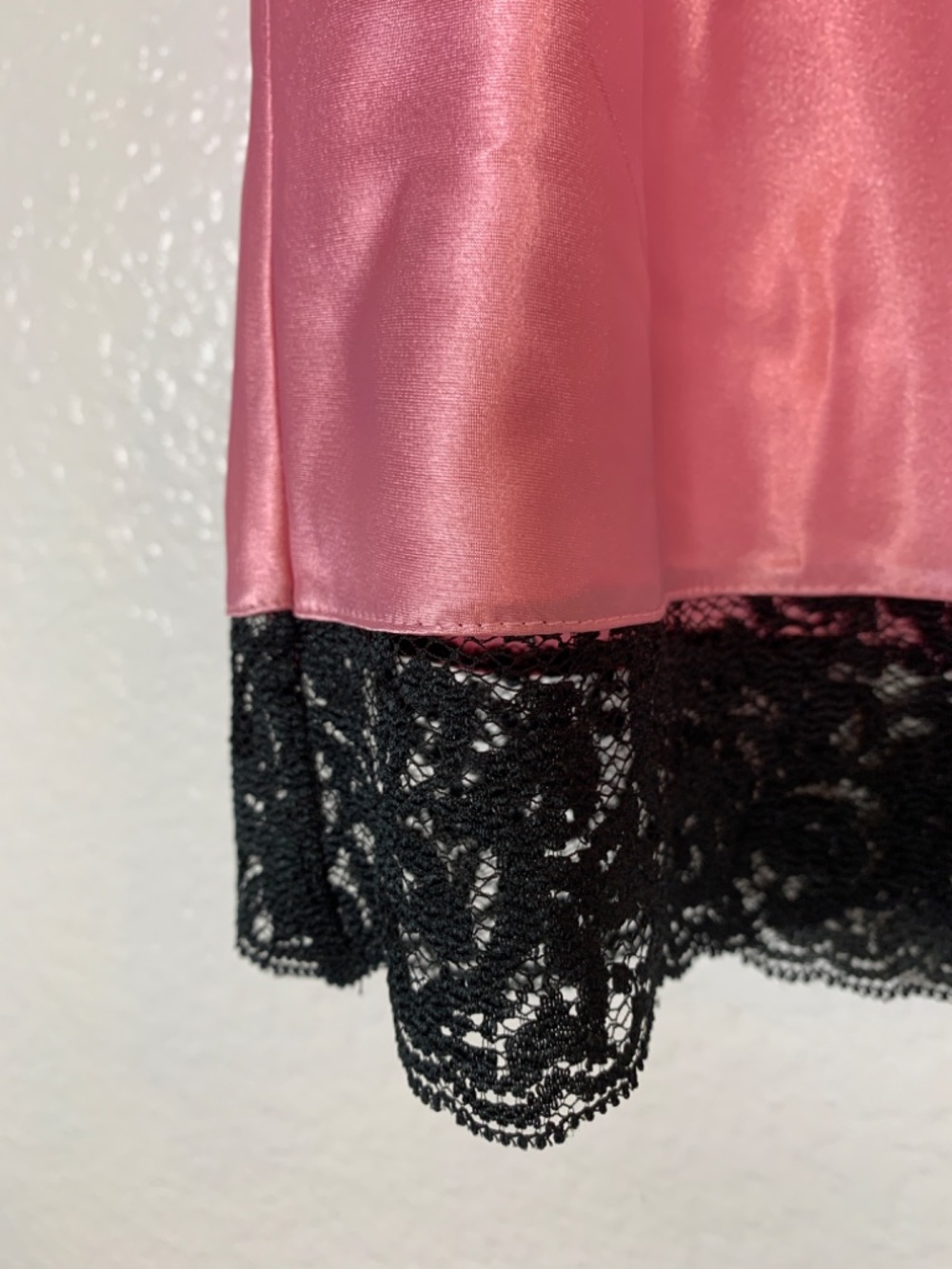 Vintage Victoria's Secret Gold Label Half Slip Small Satin Pink Black Lace - Picture 5 of 11